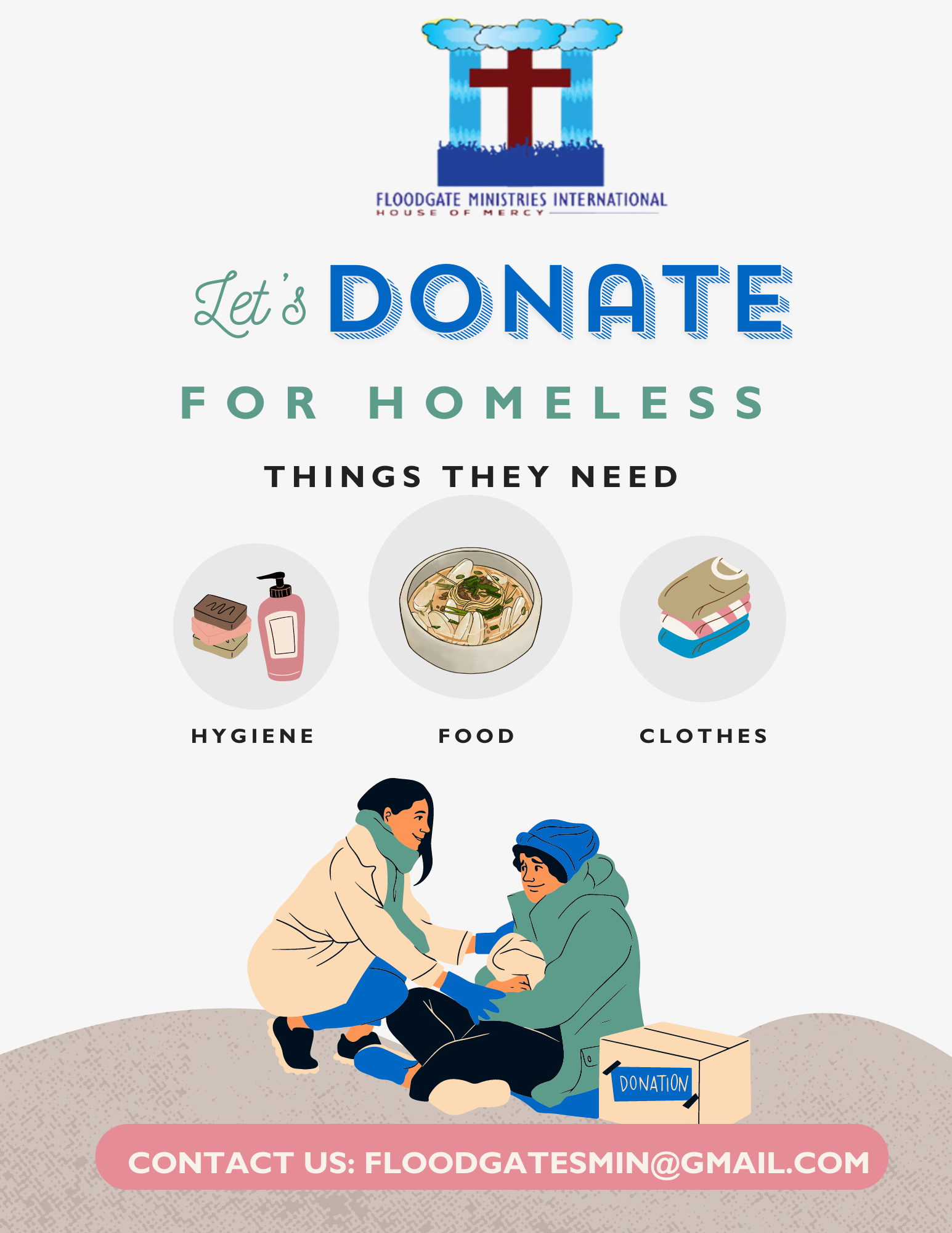 Donation drive for the homeless flyer