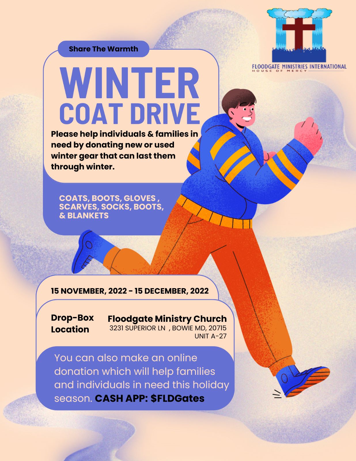 Winter coat drive flyer